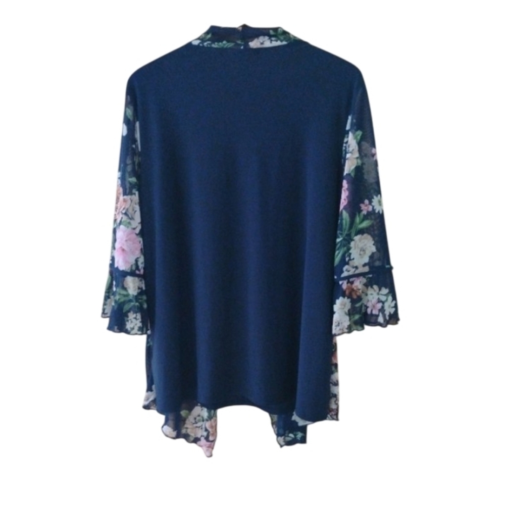 Atelier 29 Floral Open-Front Women's Cardigan Top with attached Tank - Picture 2 of 5
